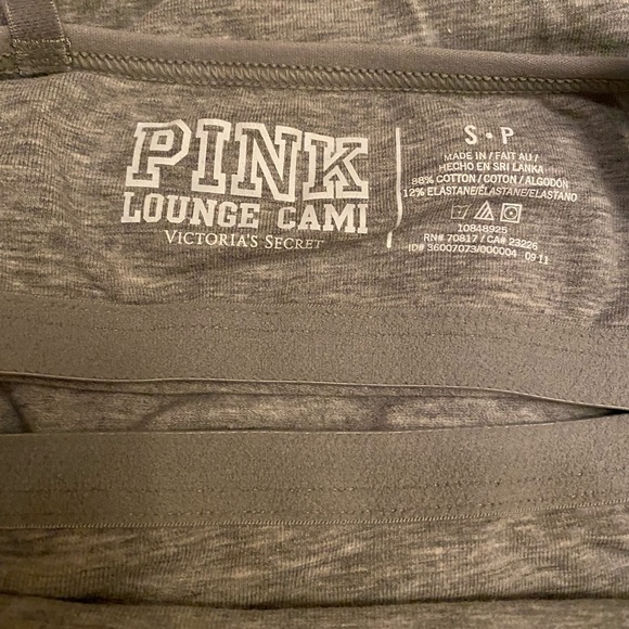 NWT PINK VICTORIA’S SECRET LOUNGE CAMI GRAY LOUNGEWEAR LAYERING TOP TANK - Picture 7 of 9